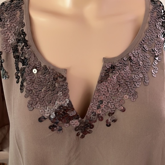 Express Sheer Top with Sequins - Picture 2 of 4
